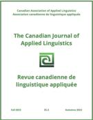 Cover for issue 'Volume 25, Number 2, Fall 2022' of the journal 'Canadian Journal of Applied Linguistics / Revue canadienne de linguistique appliquée'