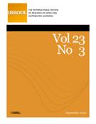 Cover for issue 'Volume 23, Number 3, September 2022' of the journal 'International Review of Research in Open and Distributed Learning'