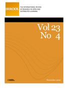 Cover for issue 'Volume 23, Number 4, November 2022' of the journal 'International Review of Research in Open and Distributed Learning'