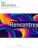 Cover for issue 'Rencontres. Regards croisés sur la justice' of the journal 'Lex Electronica'