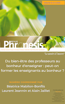 Cover for issue 'Du bien-être des professeurs au bonheur d’enseigner : peut-on former les enseignants au bonheur ?' of the journal 'Phronesis'