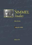 Cover for issue 'Volume 26, Number 2, 2022' of the journal 'Simmel Studies'